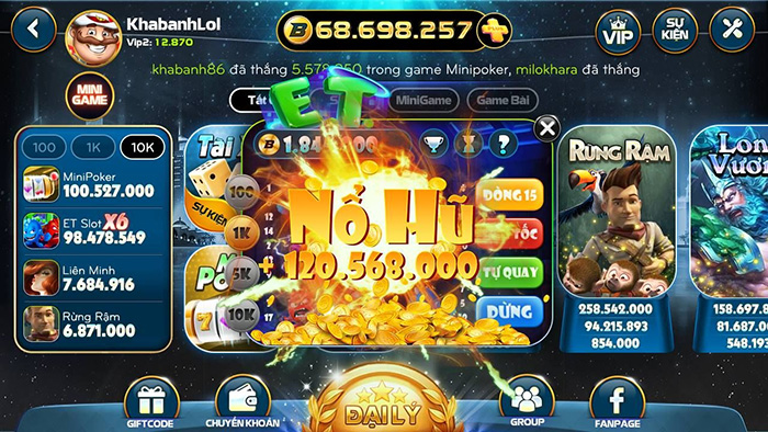 Nổ hũ tài xỉu là một trong những game slot hấp dẫn nhất hiện nay