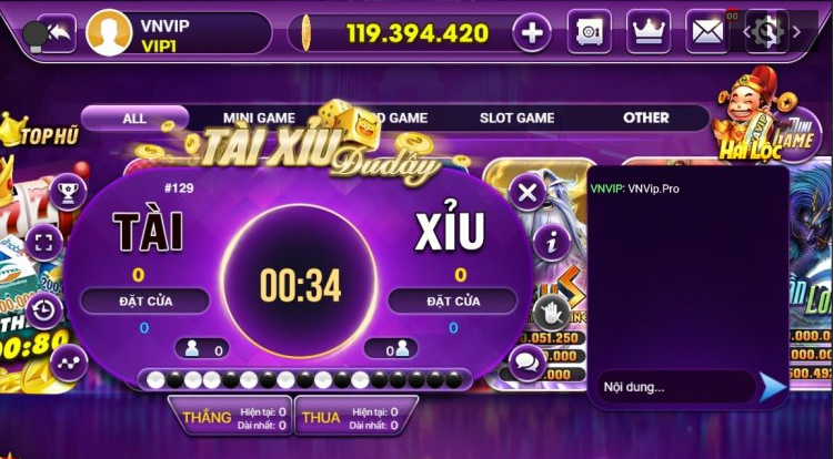 Giao diện game tài xỉu được tạo bởi source code