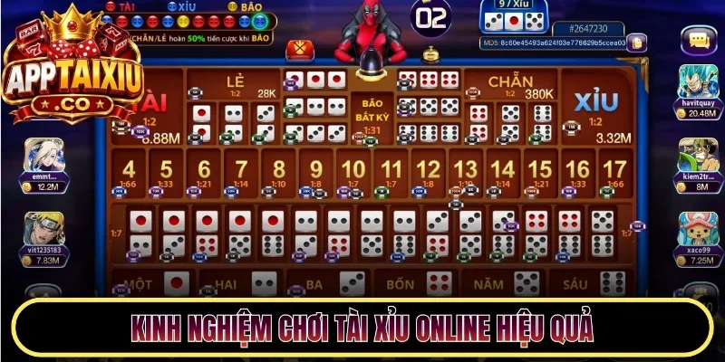 Kinh nghiệm chơi tài xỉu online hiệu quả
